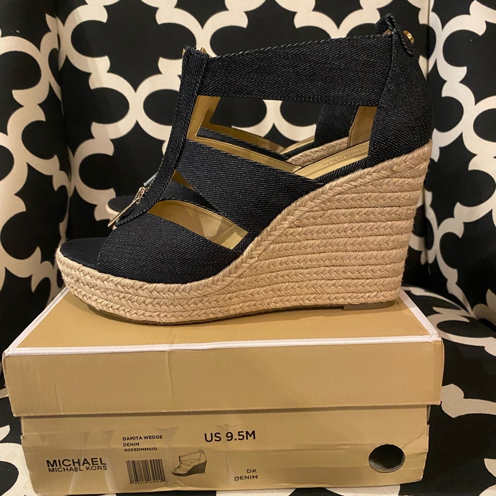 Michael Kors Damita Wedge; denim